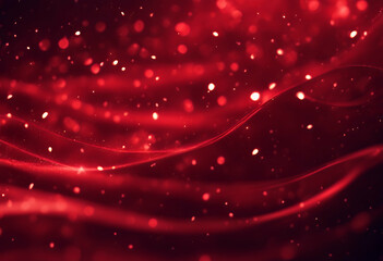 Wall Mural - concept abstract red ai background modern particles particle light christmas wave dark shine banner 