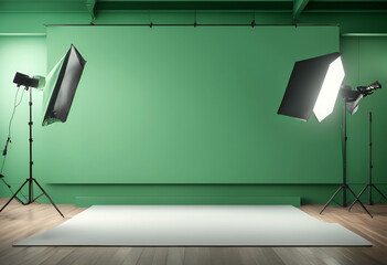 Wall Mural - product business room premium background used studio website simple green space abstract display emp