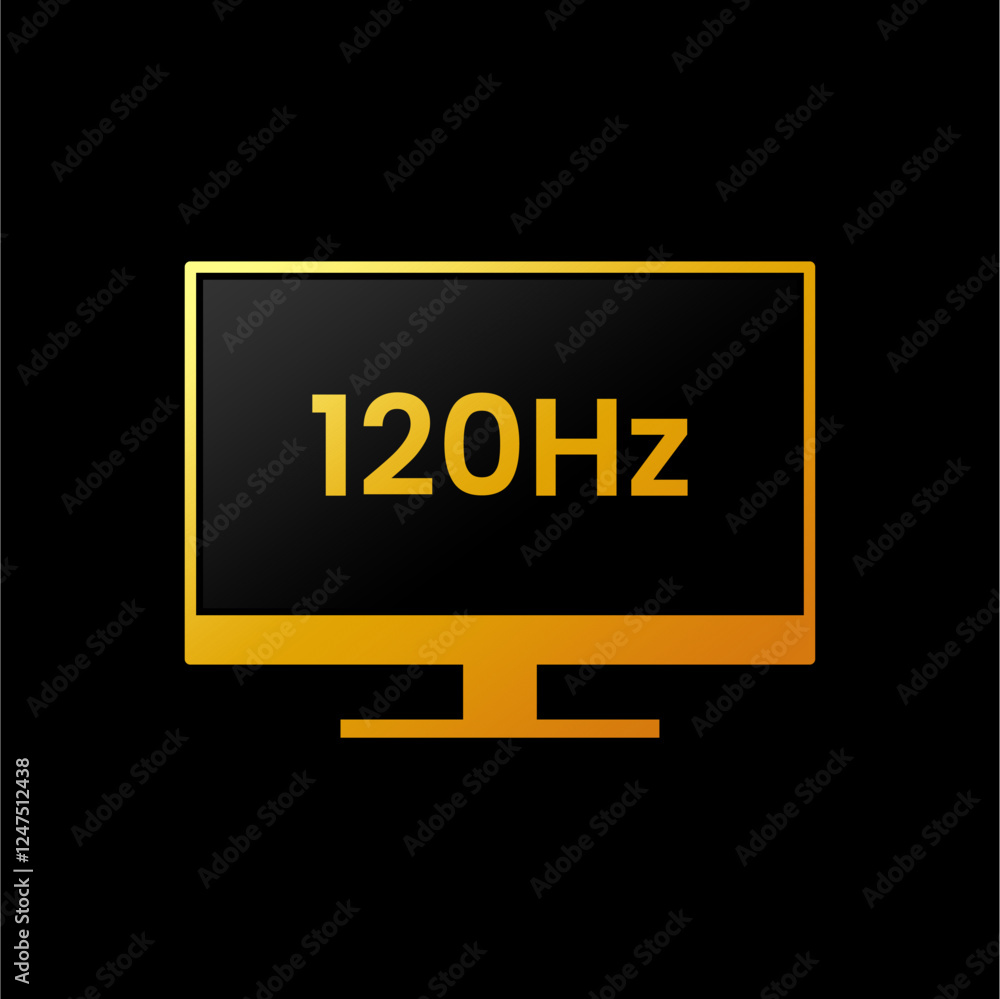 Monitor Gaming High Performance Refresh Rate 120Hz Icon. Perfect for ...