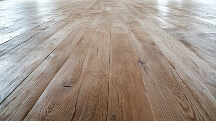 Wall Mural - Light oak wood floor, interior, perspective, clean