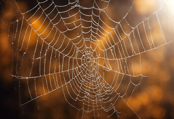 Wall Mural - background cobweb wallpaper halloween frame spider thread spider's web horror net trap scarey insect