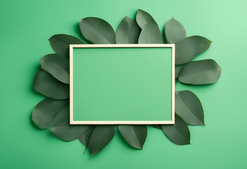 Wall Mural - made frame vertical eucalyptus leaves background stories media mockup green social banner leaf tree branch nature spring foliage summer decoration floral up high beauty blog border botanical card