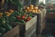 © Kieran - Vibrant selection of fresh fruits and vegetables at a local organic market.