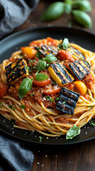 Wall Mural - Grilled Vegetable And Tofu Spaghetti Dish