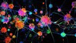 © MAGNIFIER - Fluorescent virus particles, imaginative representation of global disease containment.