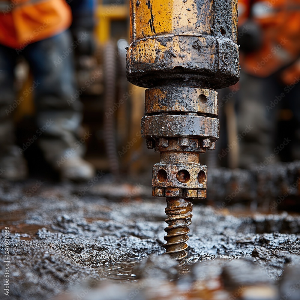 Drilling operation on oil rig site offshore location industrial ...