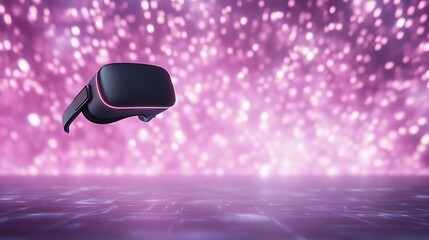 Aufkleber - Futuristic VR gaming setup featuring sleek glowing elements, perfect for immersive experiences.