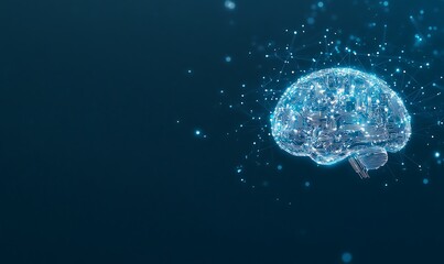 Fototapete - A futuristic AI brain illustration showcasing advanced technology and interconnectivity.
