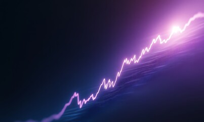 Leinwandbilder - A vibrant image showcasing a financial growth indicator with neon glowing effects.