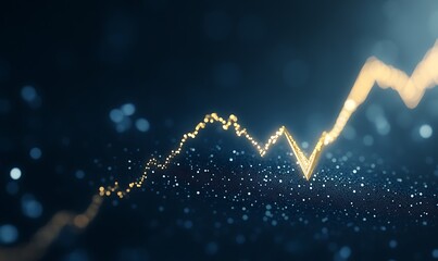 Aufkleber - A digital stock market chart featuring a rising arrow, symbolizing growth and investment opportunities.