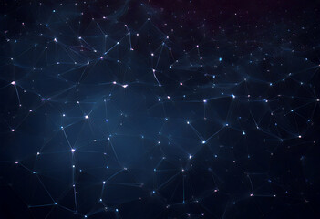 Wall Mural - science abstract polygonal lines wallpaper background dark structure dots business connection low sp