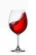 © Henhen - A glass of red wine with a swirling bouquet, isolated on a white background.