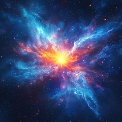 Wall Mural - cosmic explosion outer space digital art galactic environment abstract viewpoint astronomical concep