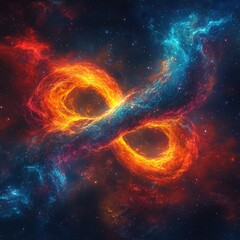 Wall Mural - cosmic dance of infinity outer space digital art galactic environment vibrant colors cosmic explorat