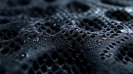 Dark Porous Surface with Glimmering Particles and Net like Texture