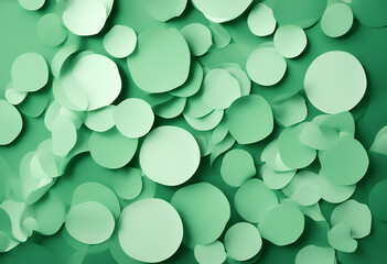 Wall Mural - abstract circles design background texture green paper three-dimensional circle colours wavy fluid t