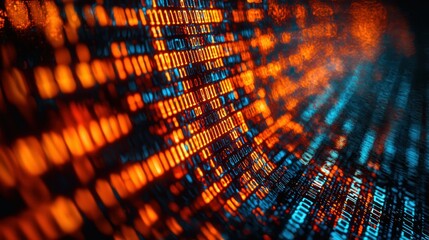 Digital code stream, futuristic tech background