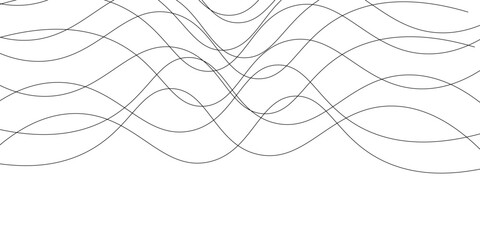 Abstract curved black long lines on white eps 10