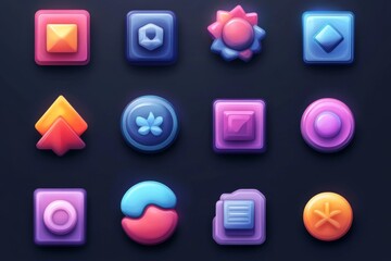 Colorful app icons on a digital screen