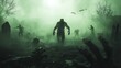 © Dark - Zombie Graveyard Background – Apocalyptic Horror Scene for Games & Film Art