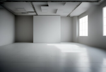Wall Mural - background studio white empty abstract room gradient blank clean design grey indoor interior light s
