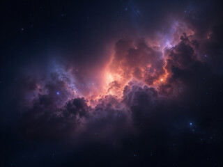 Wall Mural - nebula shines brightly showing cosmic clouds in deep space exploration