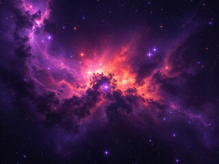 Wall Mural - nebula radiates with vibrant colors amid stars in a cosmic expanse creating a celestial display