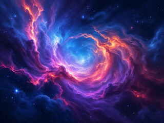 Wall Mural - nebula swirls brilliantly displaying vibrant cosmic clouds in deep outer space