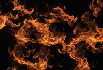 Wall Mural - black horizontal line fire surface flames large elements set background created fiery excellent burn