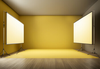 Wall Mural - background wall gradient yellow empty room studio abstract orange light colours space wallpaper desi