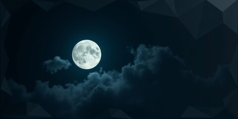 a full moon partially obscured by clouds in a dark night sky