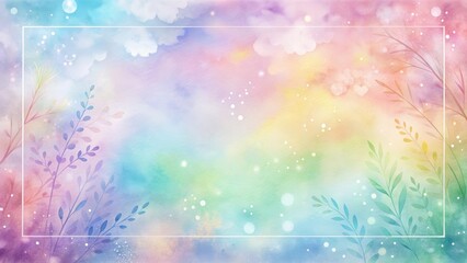 Wall Mural - Pastel Sky with Delicate Floral Elements and Soft Light Effects, Ideal for Dreamy Designs and Gentle Backgrounds