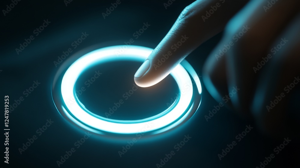 Button Being Clicked 52.Realistic 3D-rendered icon of a blank circular button being clicked ...