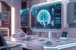 © Muhammad - Real-time brain health monitoring in a futuristic neural implant workspace.