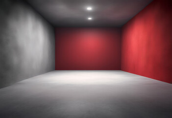 Wall Mural - backdrop wall wallpaper background red room space cement spotlight texture empty color studio gradie