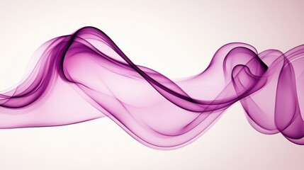 Wall Mural - Purple smoke wave abstract design, flowing, white background, digital art, website banner