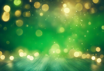 Wall Mural - beautiful green banner festive abstract background blurred rays bokeh christmas header lights light 