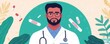 © Onzdemia - A confident male doctor with stethoscope surrounded by plants.