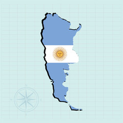 Argentina map Design Vector illustration graphic