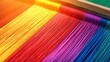 © iNCuteCraffic - A vibrant display of multicolored threads arranged in a spectrum, showcasing the beauty of textiles and creativity in weaving.