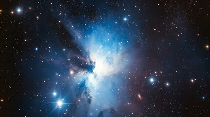Wall Mural - an amazing blue galaxy background with stars and nebulae