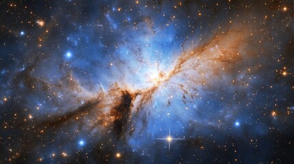 Wall Mural - an amazing blue galaxy background with stars and nebulae