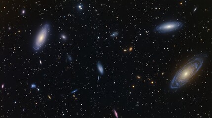 Wall Mural - an amazing blue galaxy background with stars and nebulae