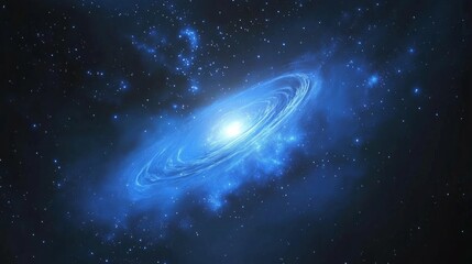 Wall Mural - an amazing blue galaxy background with stars and nebulae