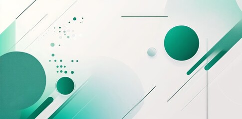 Wall Mural - abstract geometric background with green and white shapes.