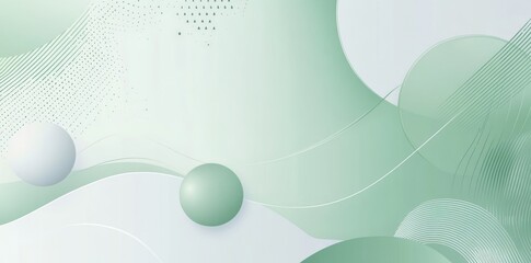 Wall Mural - abstract geometric background with green and white shapes.