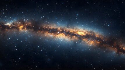 Wall Mural - galactic scenery unfolds with a panoramic view of a vast galaxy filled with bright stars and cosmic 