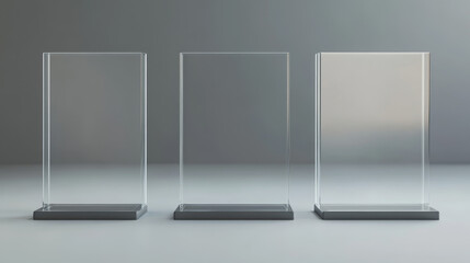 transparent glass cube product podium in different angles of view. realistic 3d vector set of crysta