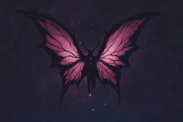 Wall Mural - A creepy, demonic looking butterfly with red wings