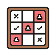 Canvas Print - A tic tac toe game used for a quick two-player strategy game